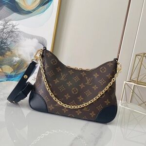 💝💝Louis Vuitton Boulogne Bag with gold chain and black leather strap